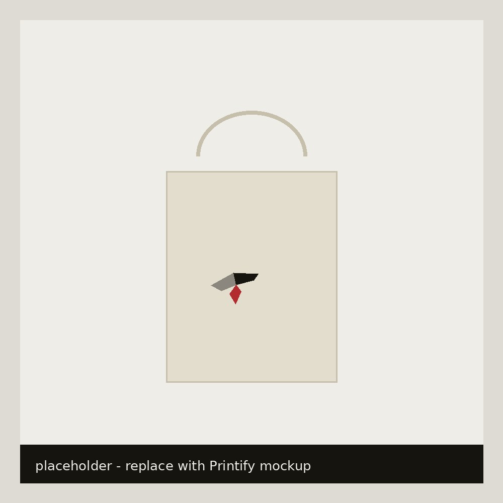 Sheet tote in natural canvas, the folded bird mark printed low on the front
